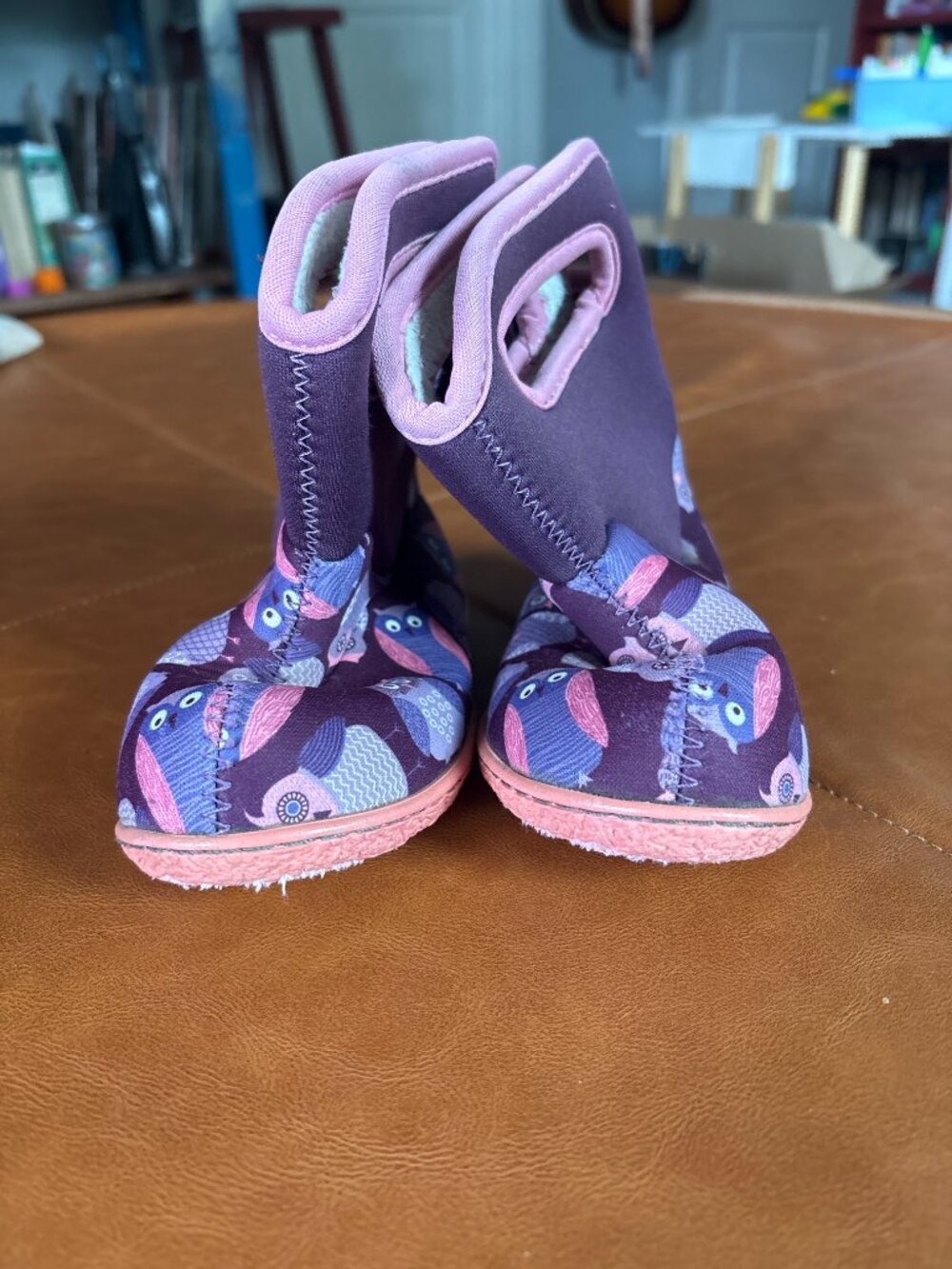 Baby Bogs Purple & Pink Owl Rain/Snow Boots, Toddler 6